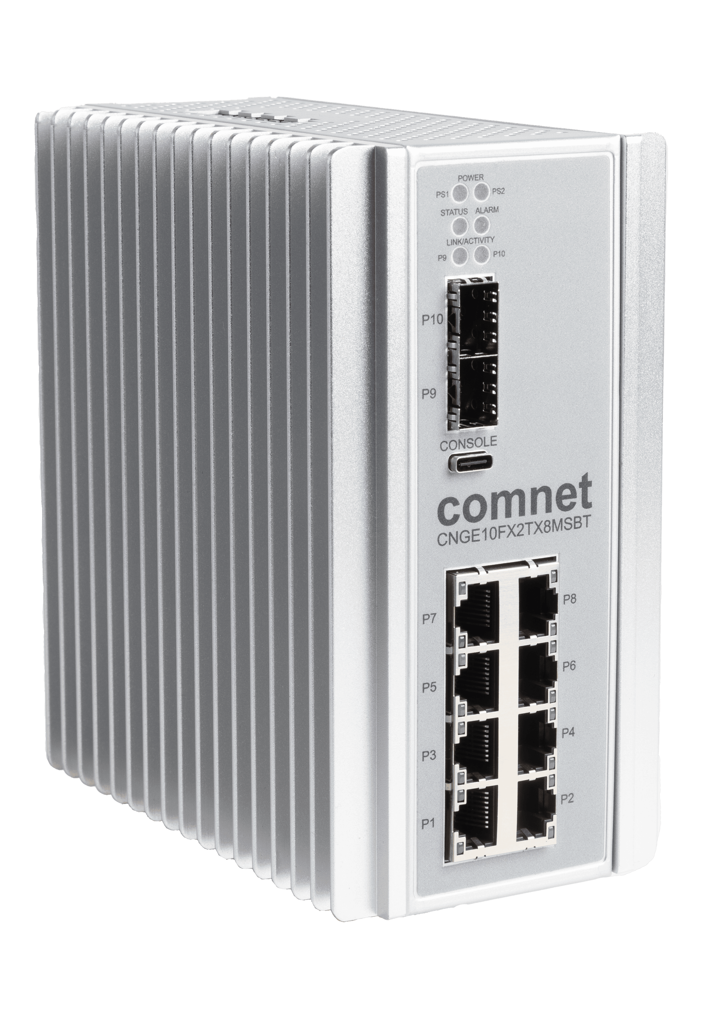 Hardened Managed Ethernet Switch, 2 SFP, 8 RJ45 Ports with 90 Watt PoE