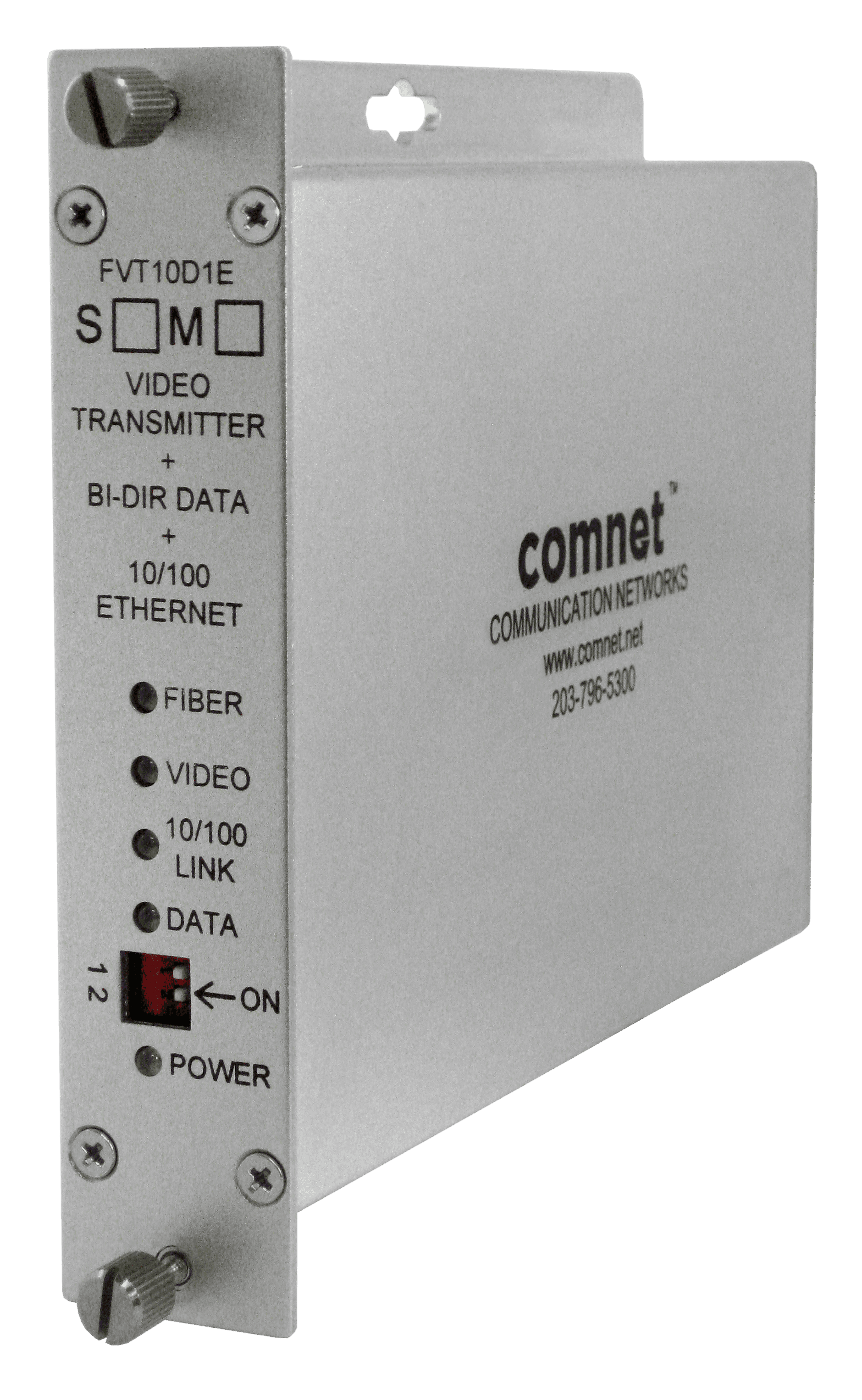 Analog Video Receiver/Data Transmitter/Ethernet, 1 Channel, multimode, 1 fiber