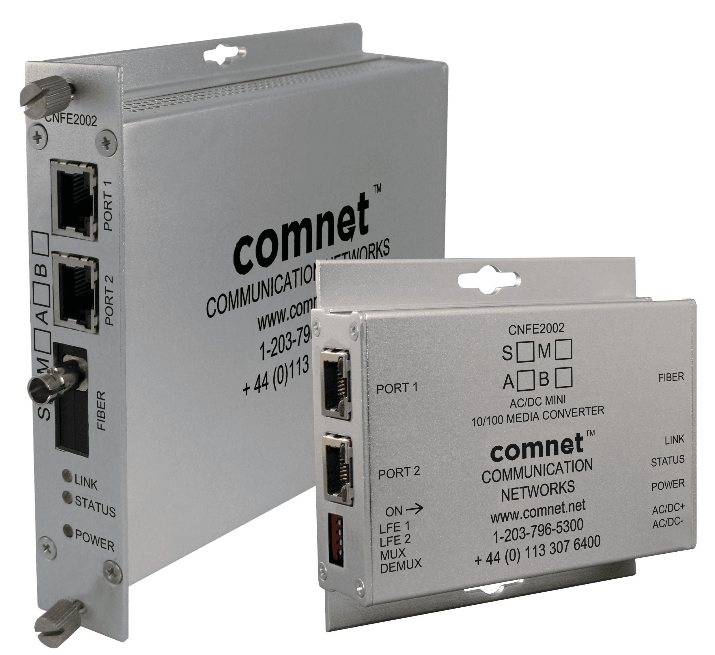 Hardened 10/100 Media Converter, Mini, 2 RJ45 to 1 Simplex ST Optic, multimode, AC/DC Power, A Unit