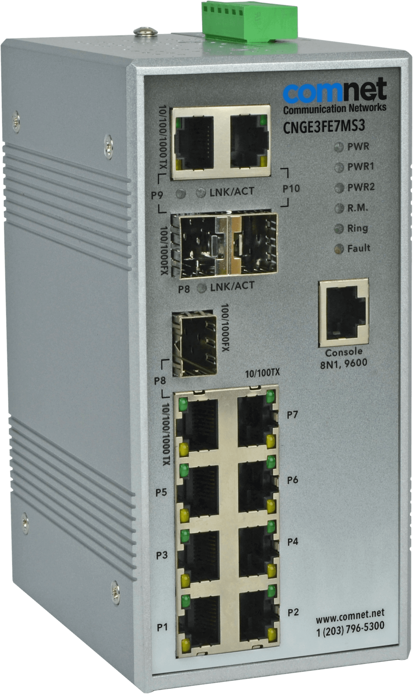 Hardened Managed L2+ Switch, 3 SFP, 7 RJ45