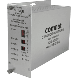 Analog 4 Channel Video Transmitter, 2 Channel Data, multimode, 1 fiber, High-Res